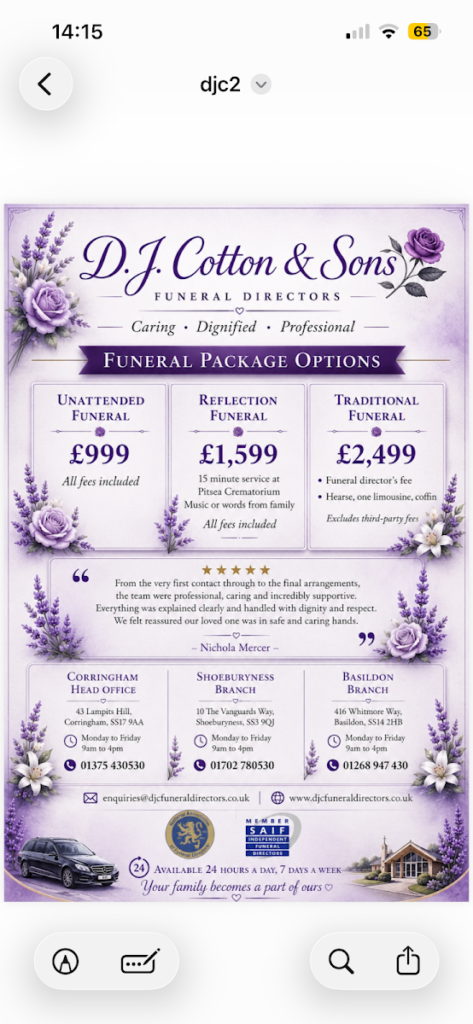 D J Cotton & sons funeral directors
