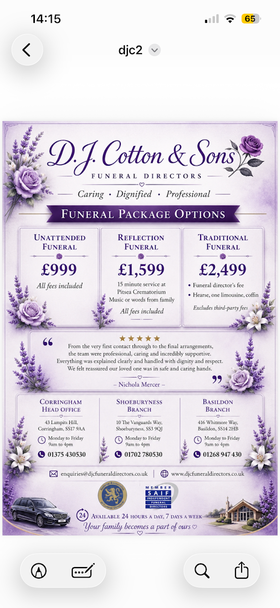 D J Cotton & sons funeral directors